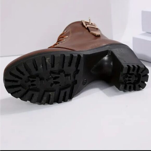 Ladies Chunky heel boots sz 8.5 - Picture 4 of 5